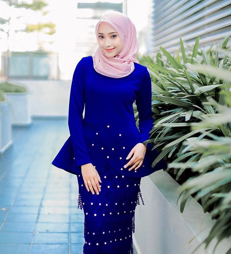 Royal blue baju kurung 2018 2025