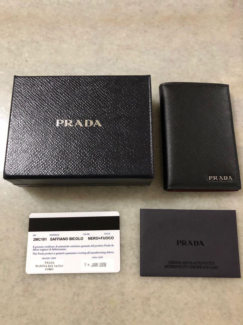New in Box Saffiano Leather Card Holder MSRP $360 Authentication Certification