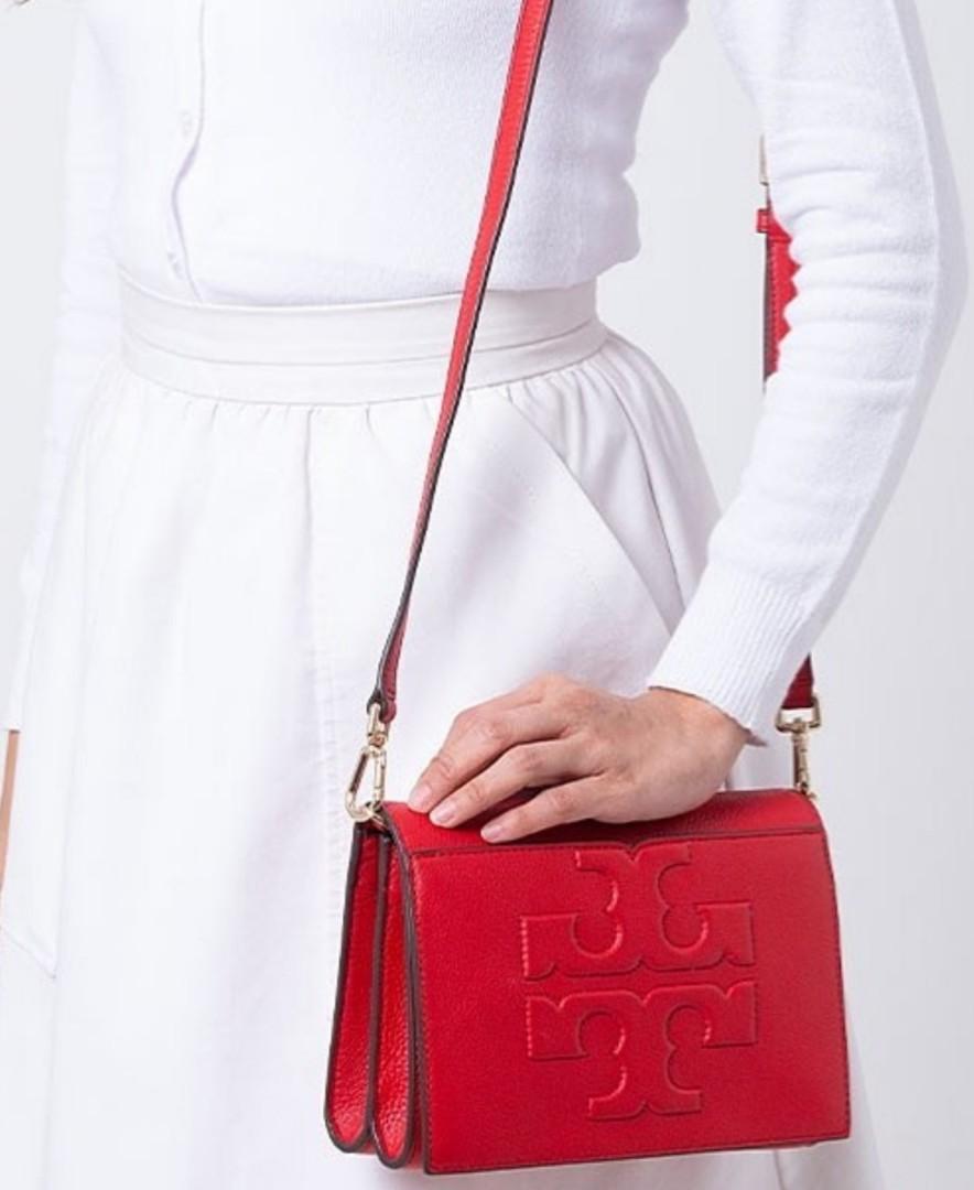 Preloved Tory Burch Bombe T combo Crossbody Liberty Red