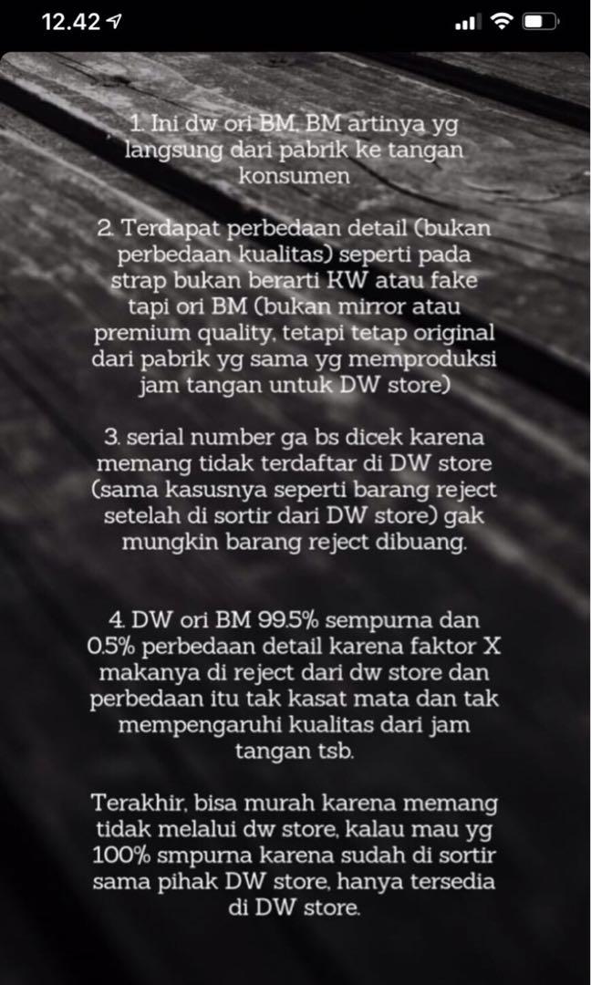 Daniel wellington ori bm maksudnya sale