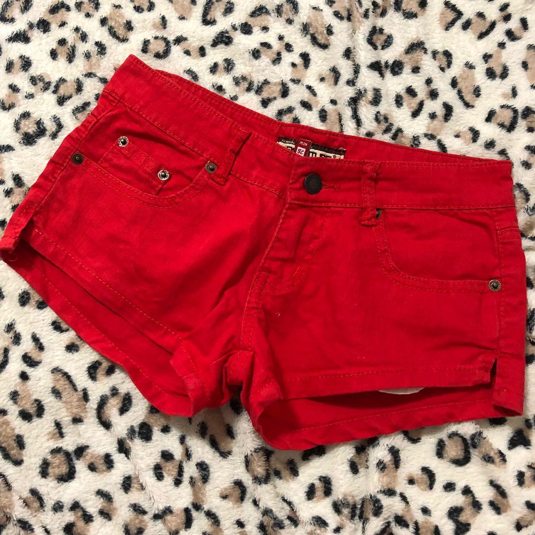 Sexy Red Denim Shorts
