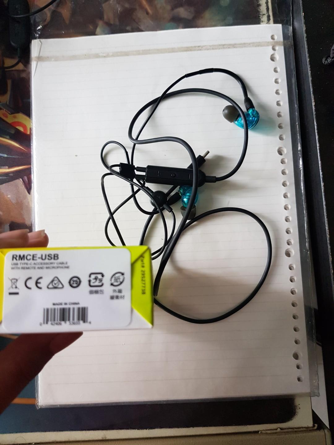 Shure SE215 Special Edition Blue USB C Cable Audio Portable Audio Accessories on Carousell