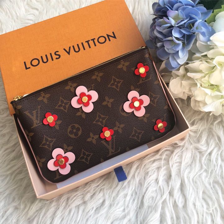 2019 RARE Louis Vuitton Monogram Canvas Double Zip Blooming Flower