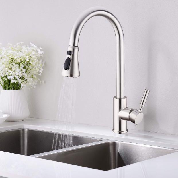 Kitchen Bathroom Fixtures Kitchen Faucet Tutew Brushed Nickel