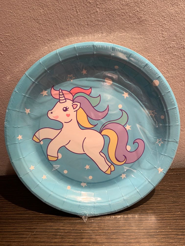 Mrtjurongeast Unicorn Birthday Party Plates For Kids Children