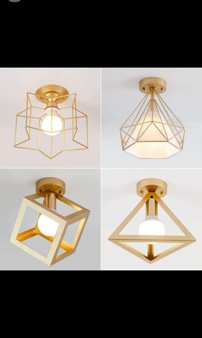 Walkway Gold Ceiling Lights Toilet Furniture Home Decor