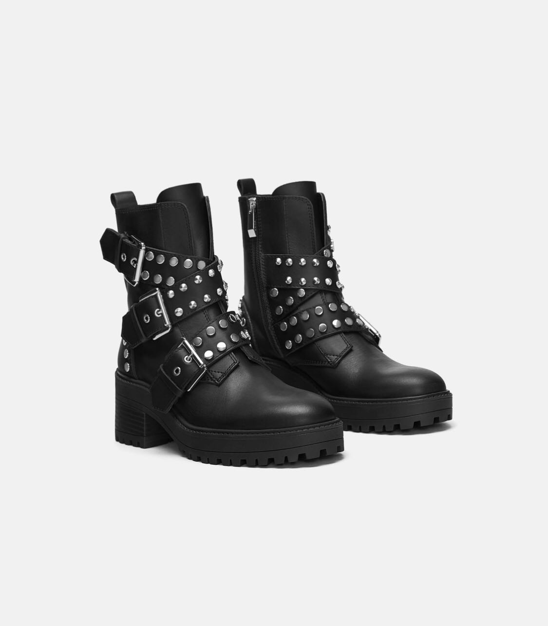 Zara flat ankle boots with cheap studs