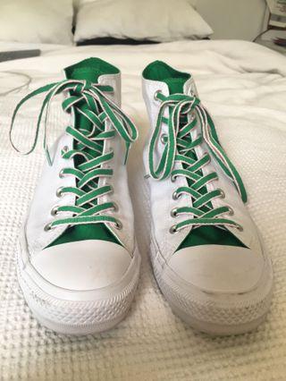 White/Green converse