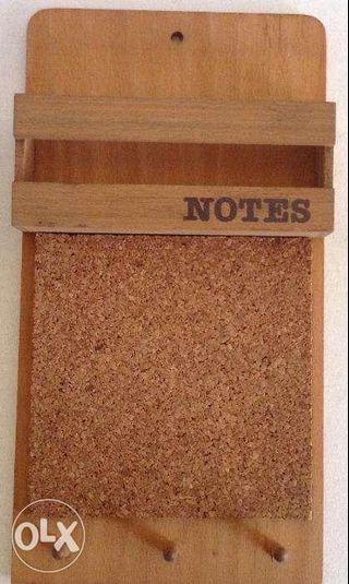 Cork Board on Wood with Note Paper