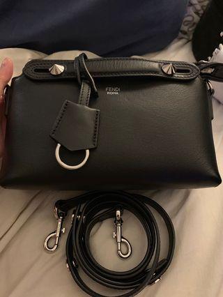 Fendi by the way mini black leather shoulder bag