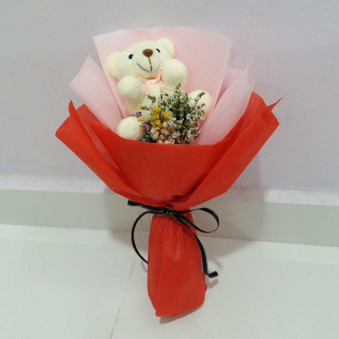 207 Teacher's Day Bouquets Dried Flowers Cotton Flower Message