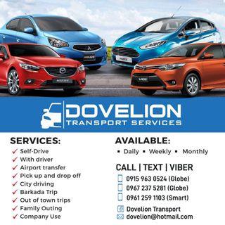 Car for Rent Self Drive or with Driver Metro Manila