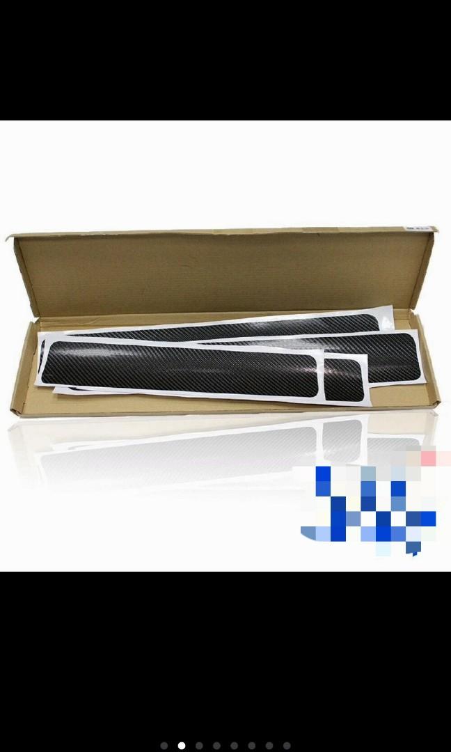 4Pcs Car Door Sill Scuff Welcome Pedal Protect Carbon Stickers Accessories SC