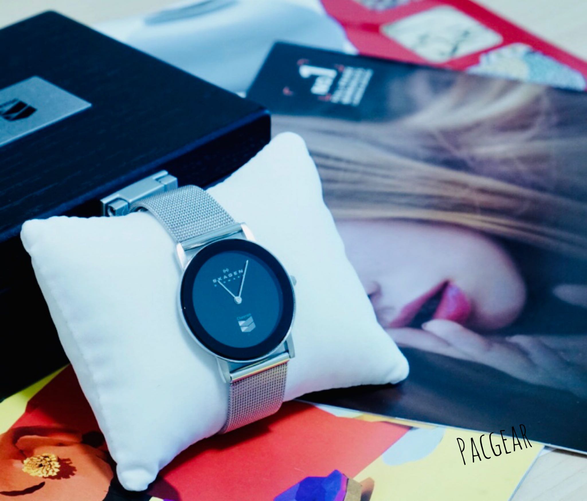 Authentic Skagen Signature Slim Chevron Stainless Steel Mesh