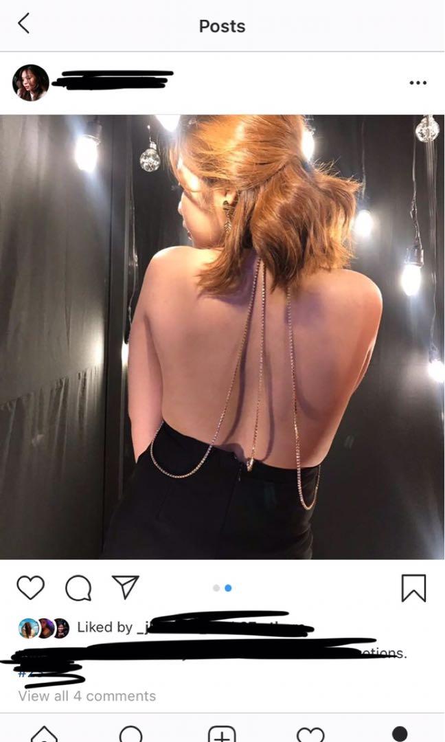 Black Cocktail Dress - backless (Category: Evening dresses & gowns) located in Makati City. Submitted by sam_265 (Listing ID 247789416, Image 1). Description: Used once event sa company. Still in very very good condition! Bought this for 2500 in Cinderella store in glorietta. Pm me for more info or pics.