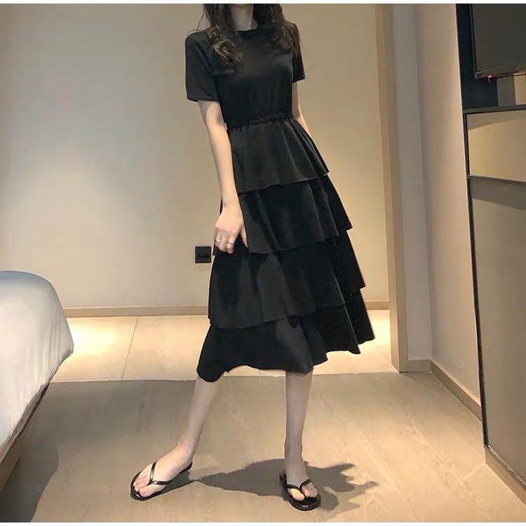Black layered dress clearance