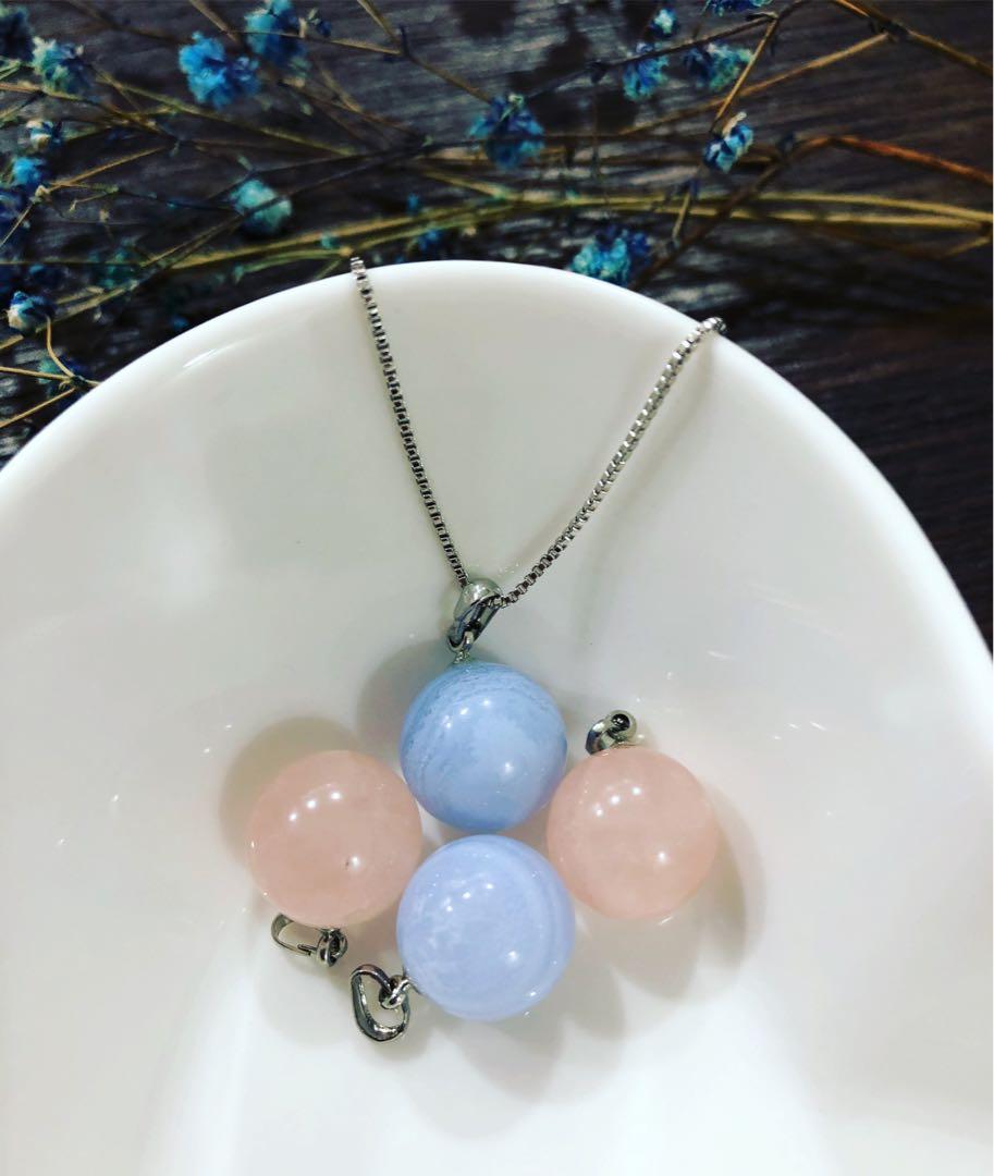 blue lace agate bead necklace