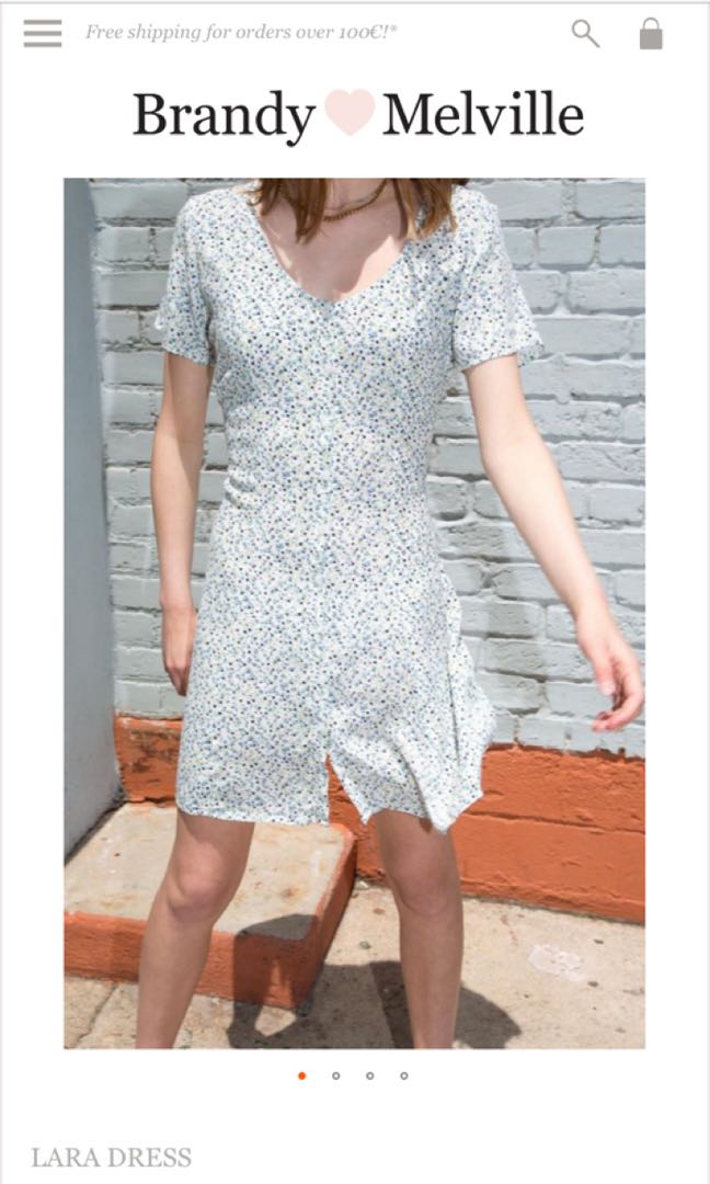 Brandy melville lara blue floral sale dress