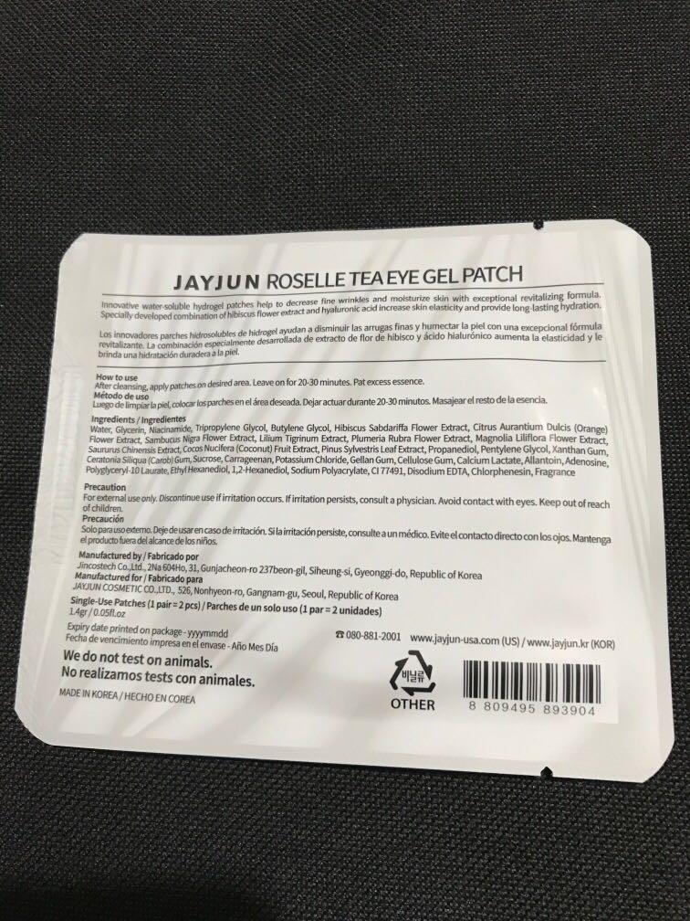 CLEARANCE! Jayjun cosmetics roselle tea eye gel patch revitalising