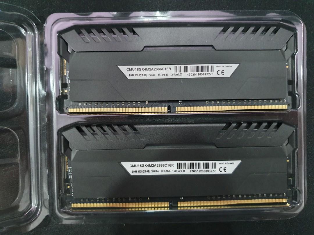 Corsair Vengeance LED DDR4 2666MHz Ram 2x8GB Red Computers Tech Parts Accessories Computer Parts on Carousell