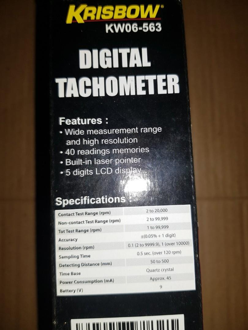 DIGITAL CONTACT/ NON CONTACT TACHOMETER KRISBOW KW06563, Elektronik