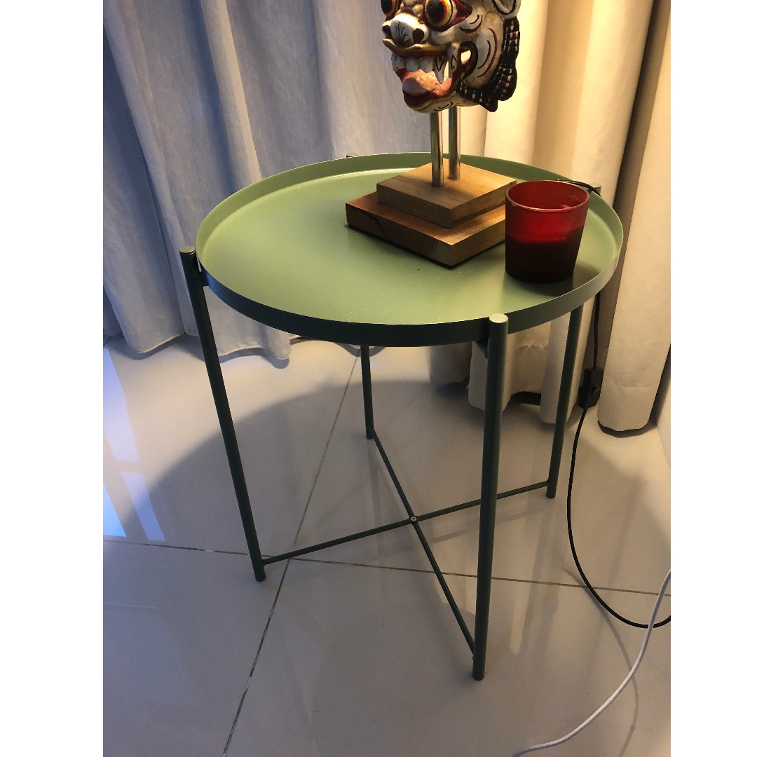 Ikea Tray table, dark green, Furniture & Home Living, Furniture, Tables & Sets on Carousell