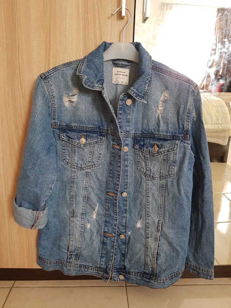 Jaket jeans stradivarius sales