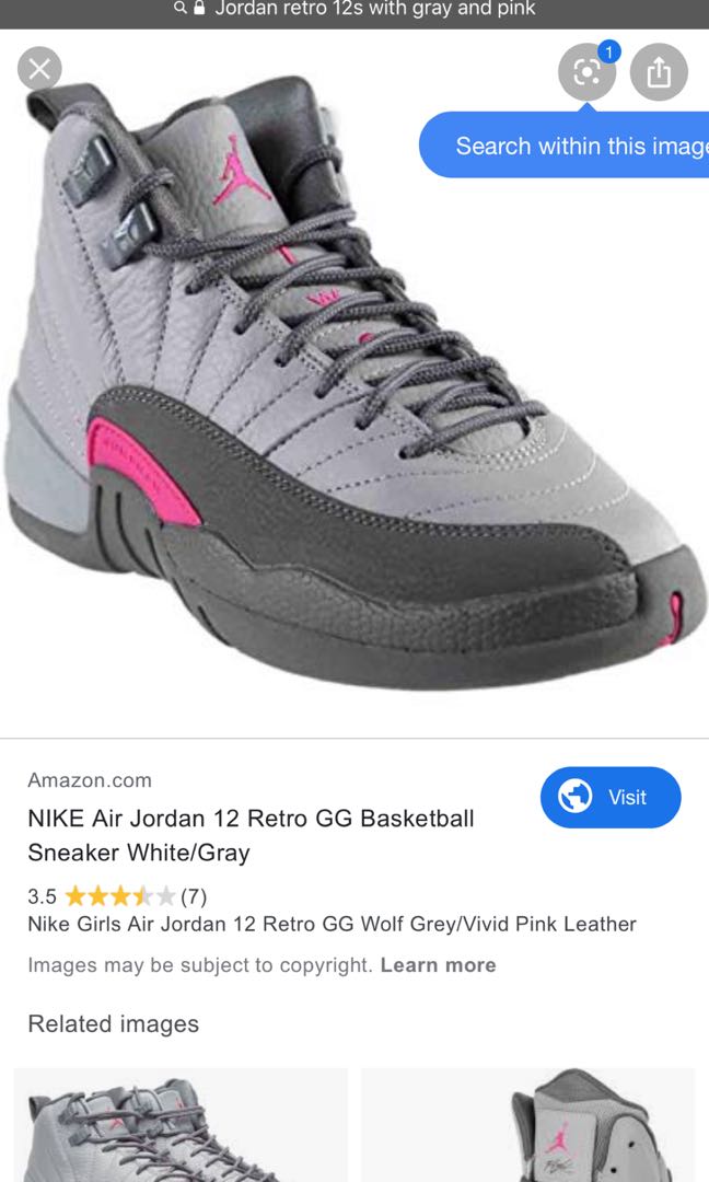 pink grey and white jordan 12