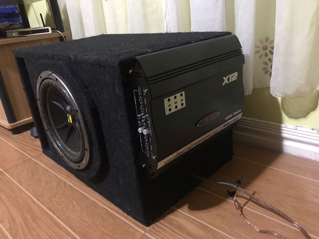 Kicker 10 inch subwoofer with x12 amp, Car Parts & Accessories, Audio