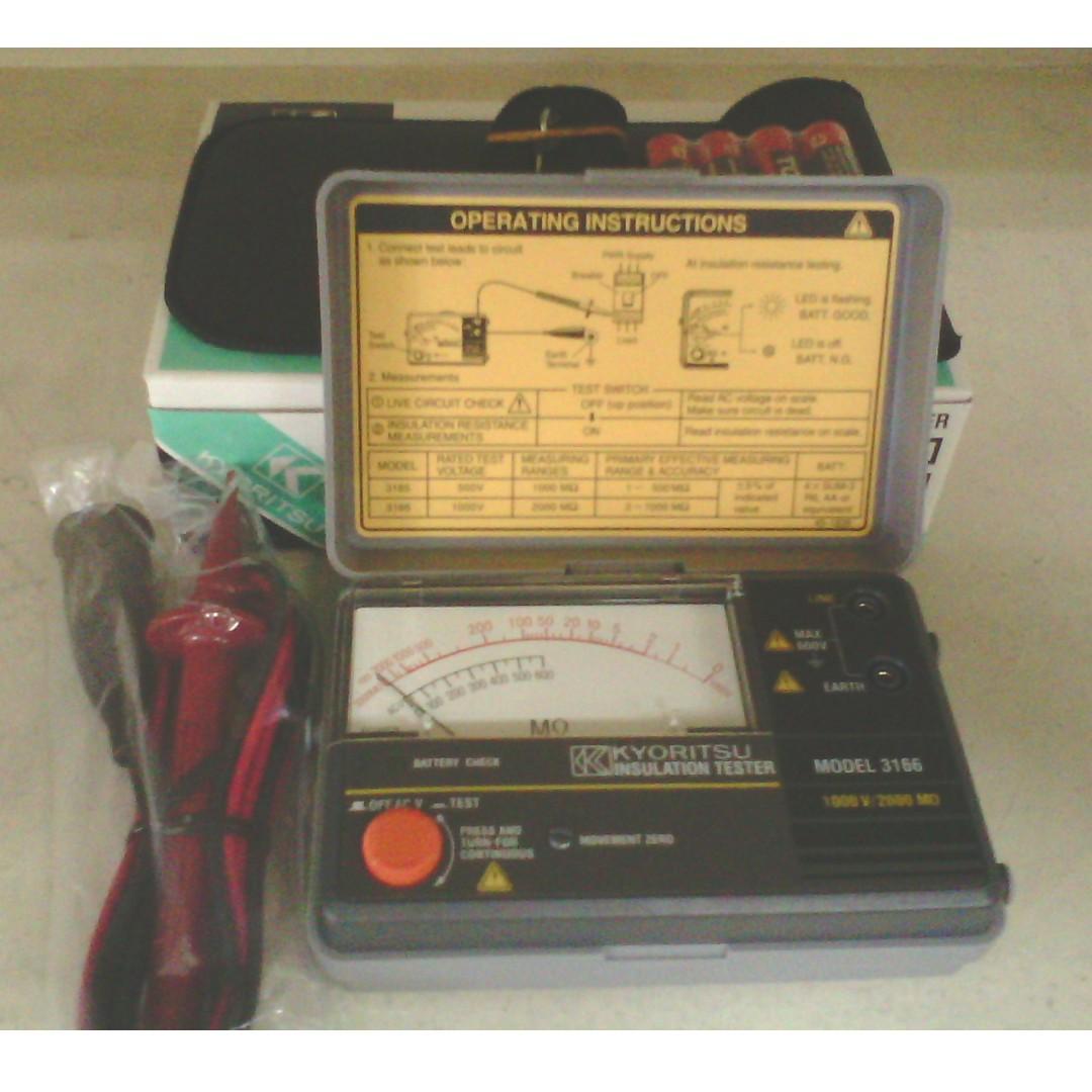 Kyoritsu Analog Insulation Tester Megger 3166 Construction Industrial Construction Tools On Carousell