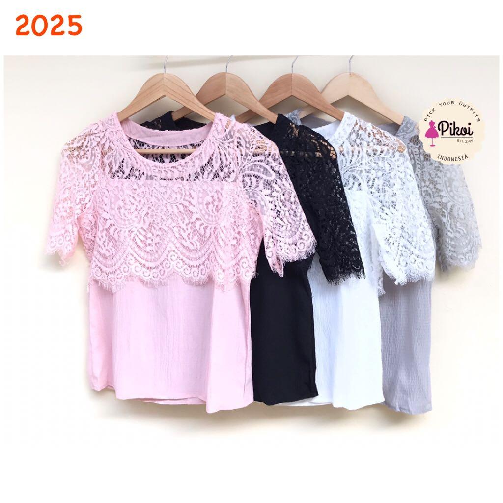 Lace Top Baju Brukat Impor Wanita Atasan Brokat Modern Renda Top Putih Hitam 2025 Fesyen Wanita Pakaian Wanita Atasan Di Carousell