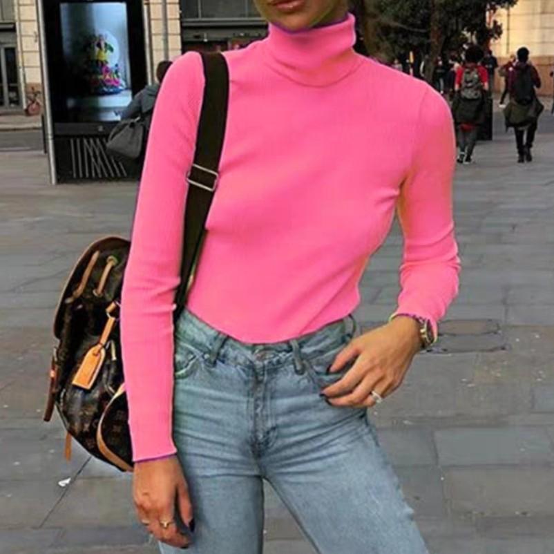 neon pink high neck top