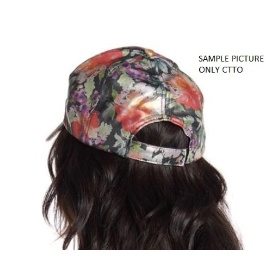 NEW! Shiny Floral Baseball Cap - Black Combo (Category: Hats & Beanies) located in Makati City. Submitted by mixes.ph (Listing ID 247830374, Image 2). Description: A fashionable floral baseball cap that is perfect for your OOTD Previously available at U.S Nordstrom Rack at $15.97 (PHP838) One size / Free size New without tag.