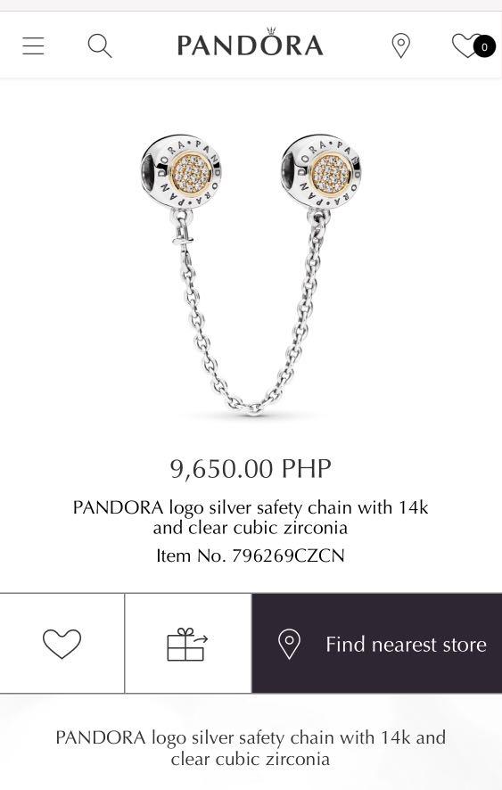 Pandora safety chain with 14k gold 