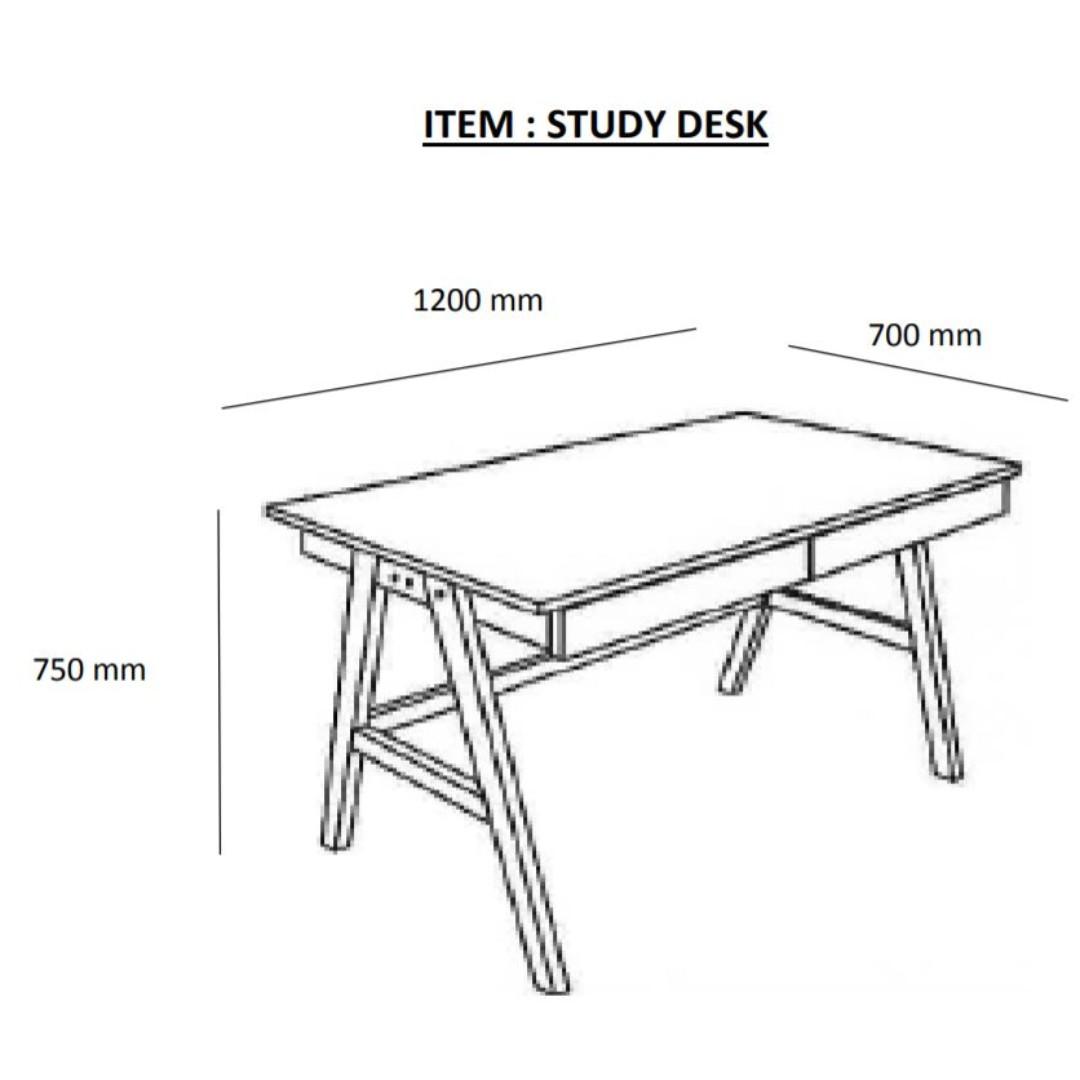 Solid Oak Study Table, Furniture & Home Living, Furniture, Tables ...