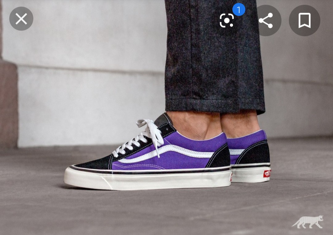 black and purple old skool vans