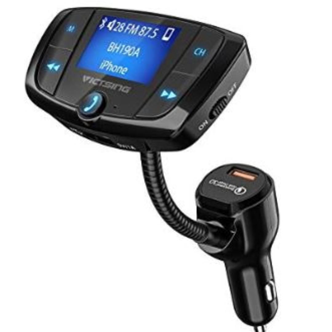 VicTsing BH190A Bluetooth 1.44" Display FM Transmitter Adaptor,Hands