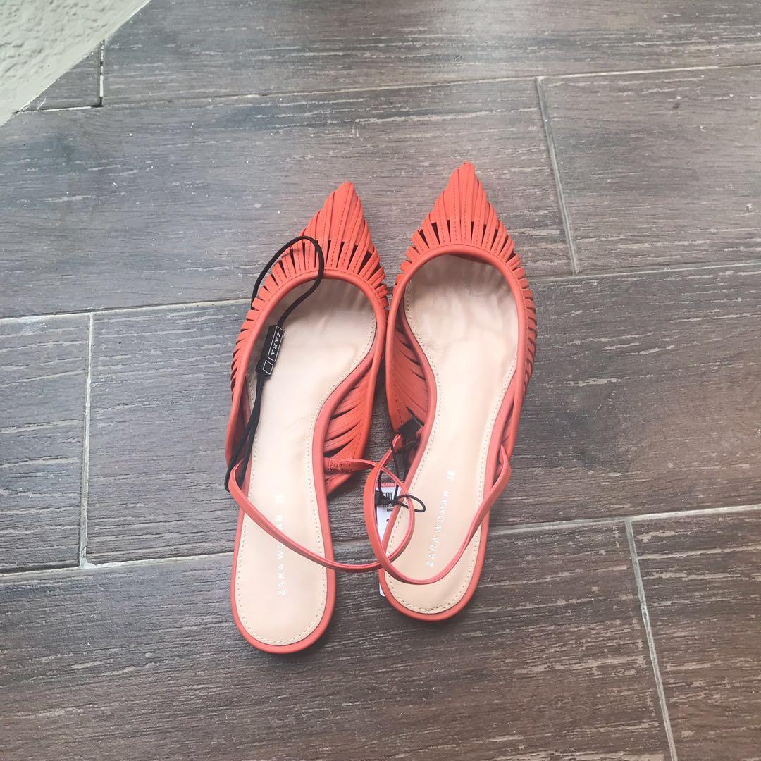 zara orange shoes