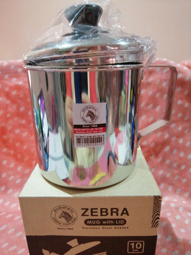 Stainless Steel Mug with Lid, Zebra - ImportFood