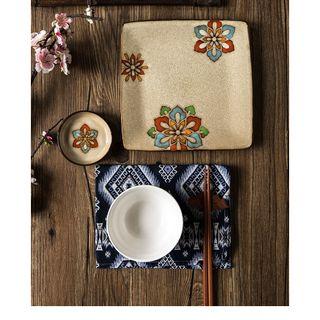 【兩件折扣】中式陶瓷餐具家用菜盤餐盤點心盤8.5英寸方形盤子