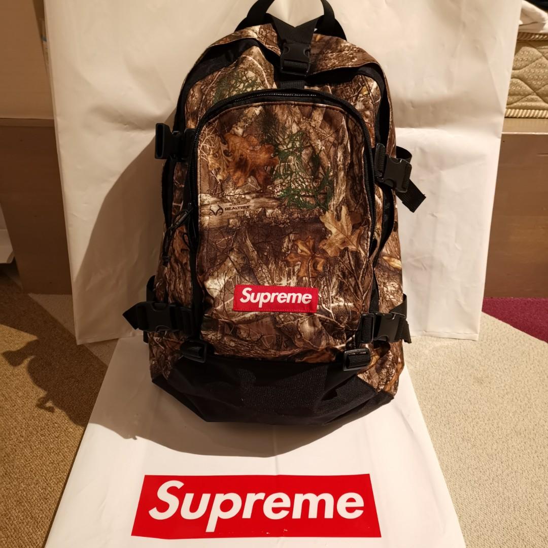 新品Supreme Week1 FW19 Backpack True Tree Black Blue Pink, 男裝