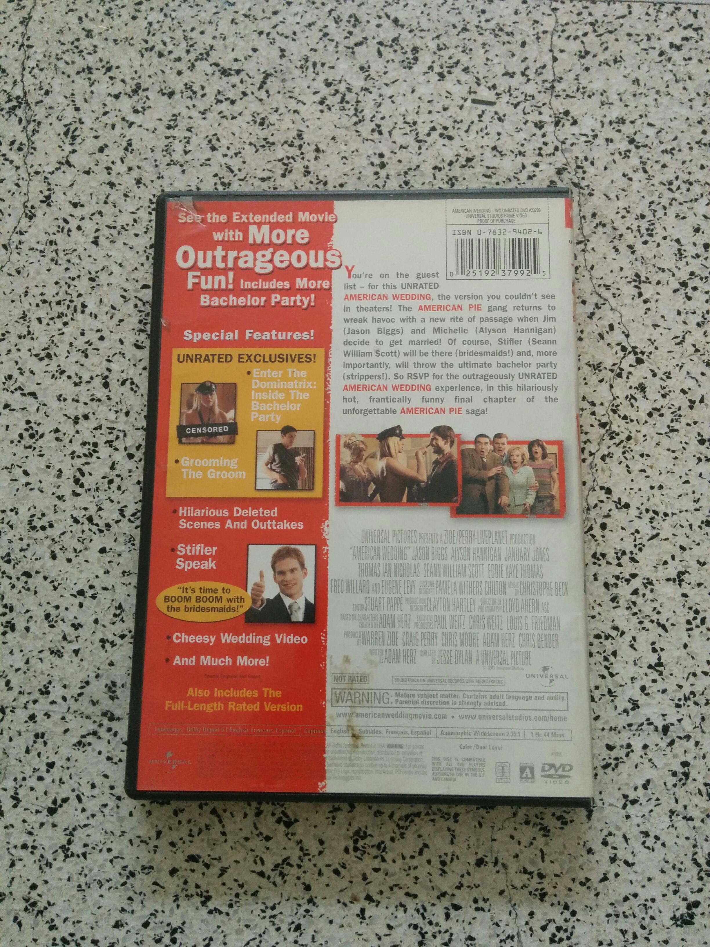 American Wedding Unrated Dvd Movie C Music Media Cds Dvds