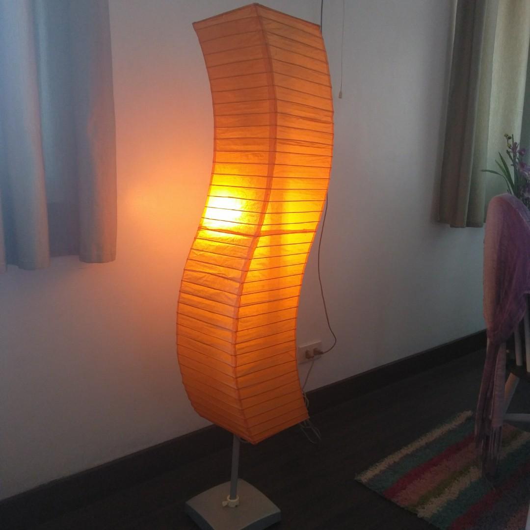 Bedroom lamp (Category: Lighting) located in Muntinlupa City. Submitted by bem2001 (Listing ID 248128115, Image 1). Description: Bedroom lamp; material orange japanese paper; light bulb included; used only for only a month; perfectly functional..