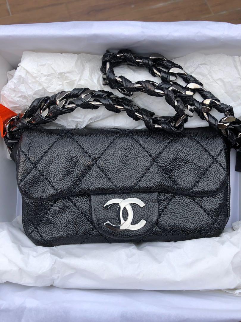 chanel white leather purse