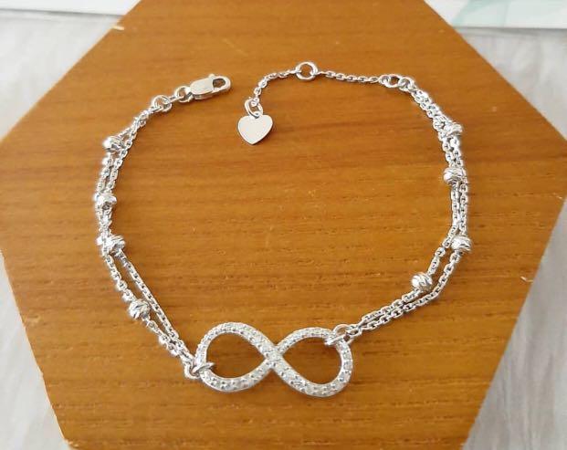 Gelang emas putih asli dengan surat