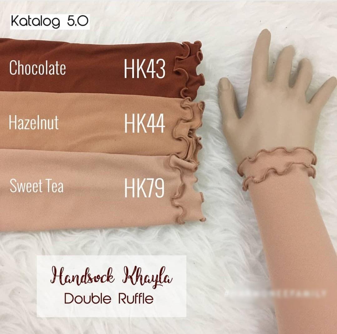 Hand Socks Double Ruffle Sarung Lengan Khayla Muslimah Aurat Gloves Sarung Tangan Women S Fashion Muslimah Fashion On Carousell