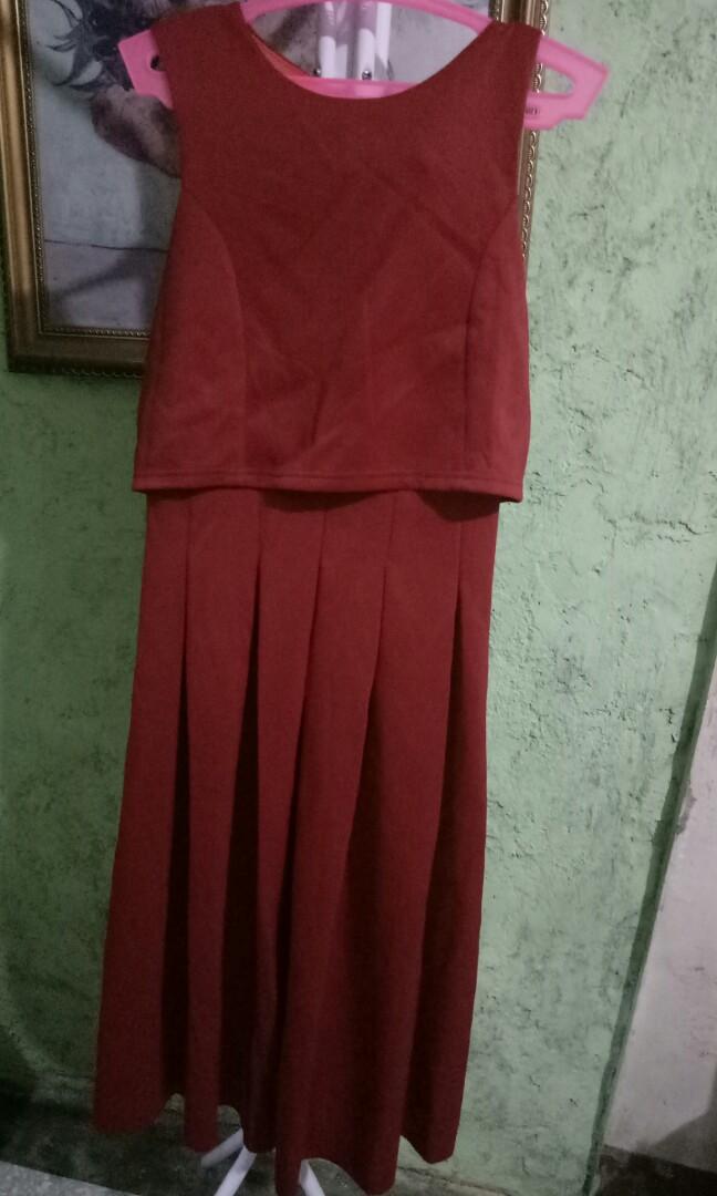 Hongkong Red Dress Makapal Tela Women S Fashion Clothes Dresses