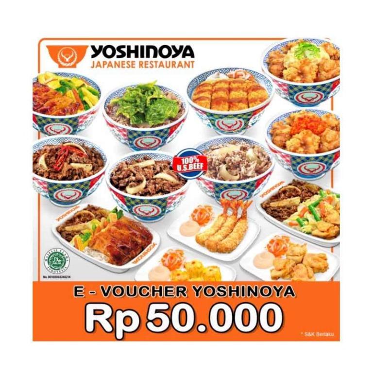 Jual E Voucher Yoshinoya 50 000 Just 45 000 No Tipu Tipu No Nego Tiket Voucher Kartu Hadiah Voucher Di Carousell