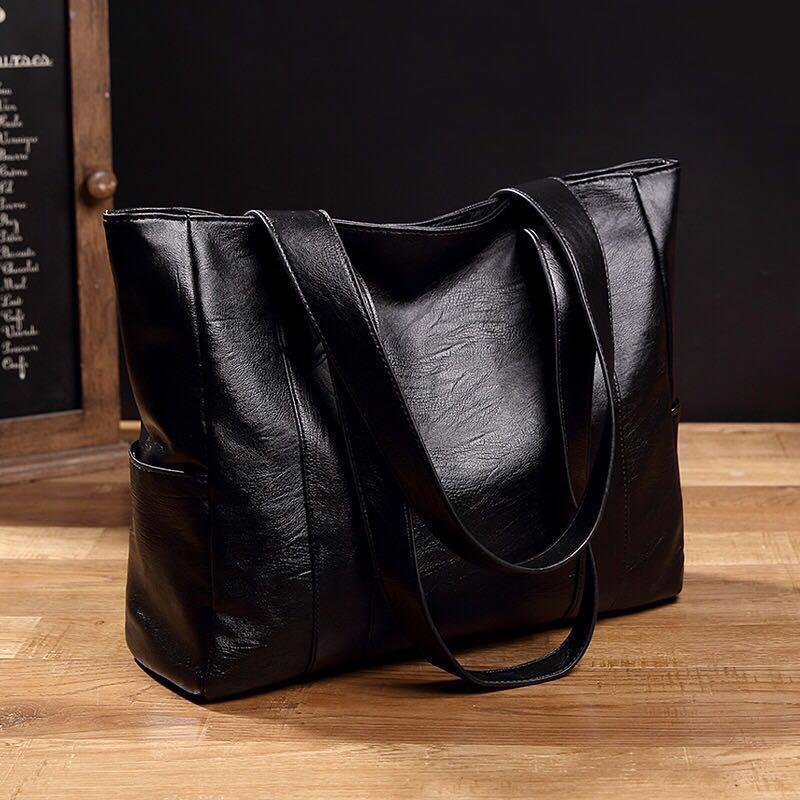 ladies black tote handbags