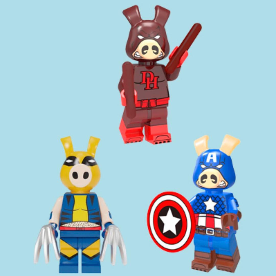 Lego Like Marvel Spider Ham Daredevil Captain America Set 3